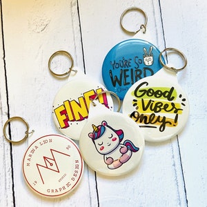 Custom Keyring: Design Your Own Logo, Text, or Image (45mm)