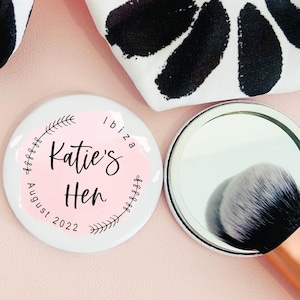 Personalized Hen Party Mirror Favors: Team Bride Keepsake