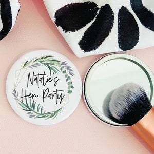 Personalized Hen Party Mirror Favors: Team Bride Keepsakes