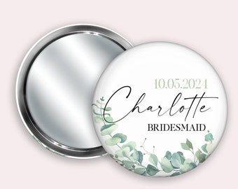 Initial Personalised Pocket Mirror- 58mm in size. handheld mirror, Compact mirror, christmas gift stocking filler, Secret Santa Gift