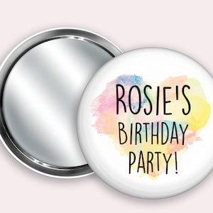 Personalized Pocket Mirror Party Favors: Kids Birthday Keepsake (58mm)
