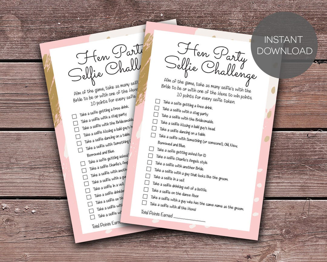 Hen Party Games. Hen Party Selfie/photo Challenge. Hen Party Game ...
