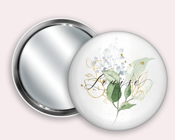 Initial Personalised Pocket Mirror- 58mm in size. handheld mirror, Compact mirror, christmas gift stocking filler, Secret Santa Gift