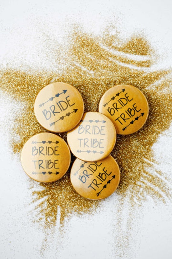 GOLD Hen party badges. Bride Tribe Badges 38mm.. Hen do badge. Hen night badge. Team Bride. Bride Tribe