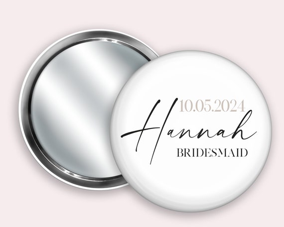 Initial Personalised Pocket Mirror- 58mm in size. handheld mirror, Compact mirror, christmas gift stocking filler, Secret Santa Gift