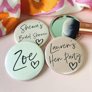Personalized Hen Party Pocket Mirrors: Bridal Shower Favors