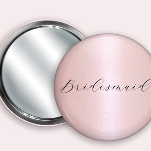 ROSE GOLD Personalised Pocket Mirror 58mm in size. handheld mirror, Compact mirror, christmas gift stocking filler, Secret Santa Gift image 4