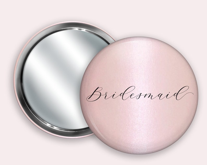 ROSE GOLD Personalised Pocket Mirror 58mm in size. handheld mirror, Compact mirror, christmas gift stocking filler, Secret Santa Gift image 4