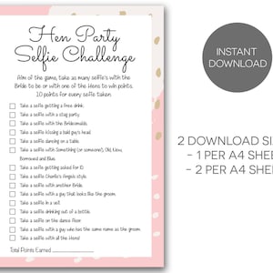 Hen Party Games. Hen Party Selfie/photo Challenge. Hen Party Game ...