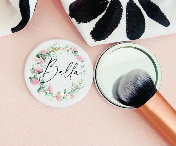 Initial Personalised Pocket Mirror- 58mm in size. handheld mirror, Compact mirror, christmas gift stocking filler, Secret Santa Gift