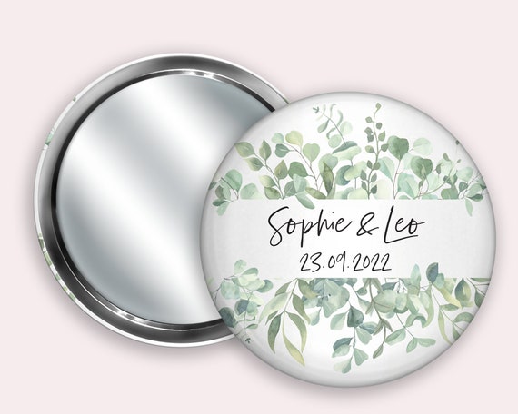 Wedding Favours, Wedding favour, personalised Mirrors, Wedding Guest gift, 58mm Pocket mirror