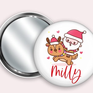 58mm Badge, Stocking filler, stocking stuffer, secret santa gift, christmas gift, Christmas stocking filler, small Christmas gift Santa Raindeer