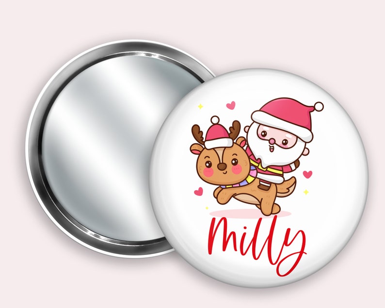 58mm Badge, Stocking filler, stocking stuffer, secret santa gift, christmas gift, Christmas stocking filler, small Christmas gift Santa Raindeer