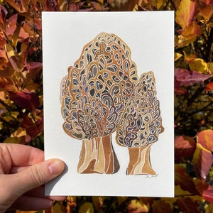 Morel Mushroom Print