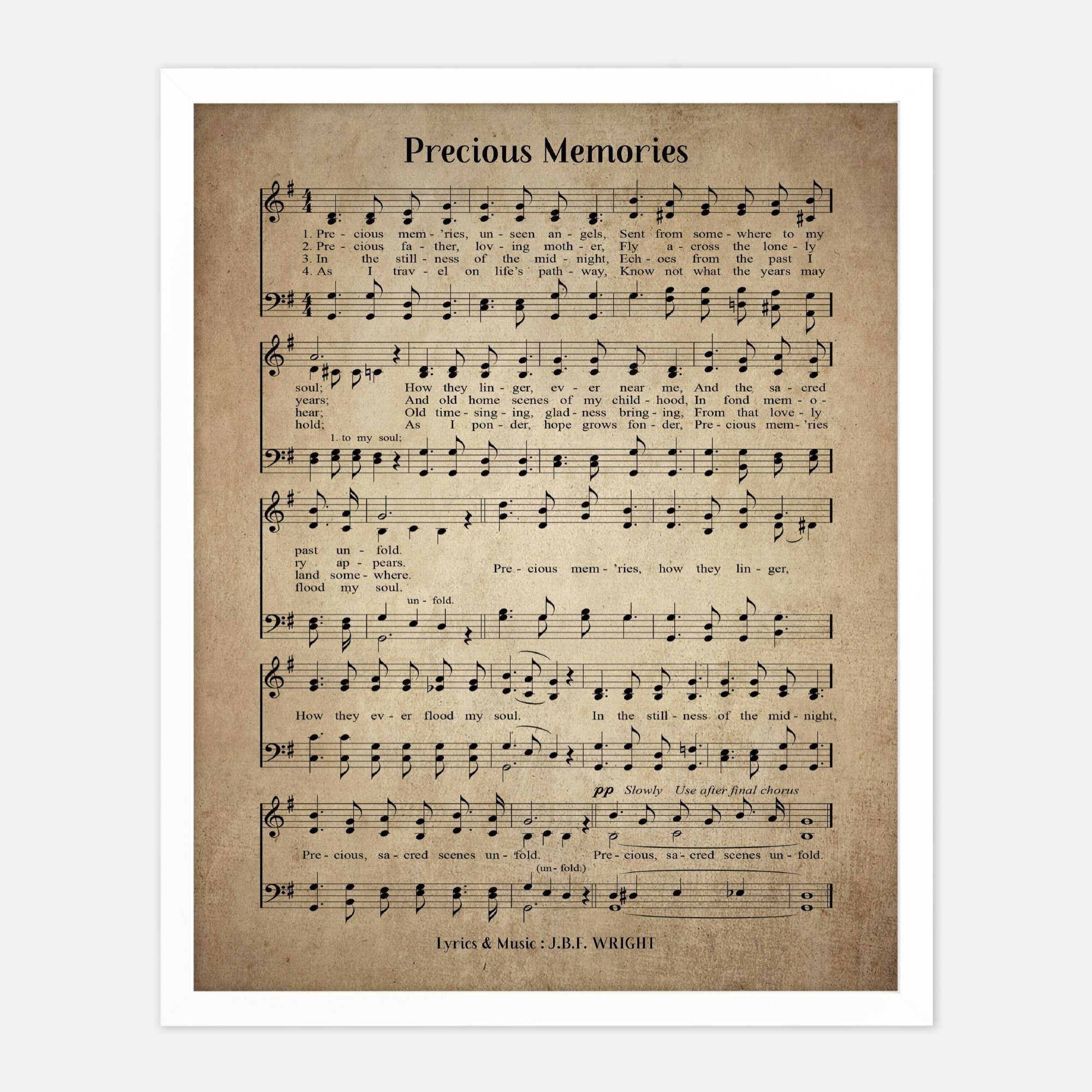 Precious Memories Vintage Hymn Wall Art Print Biblical Sheet Etsy