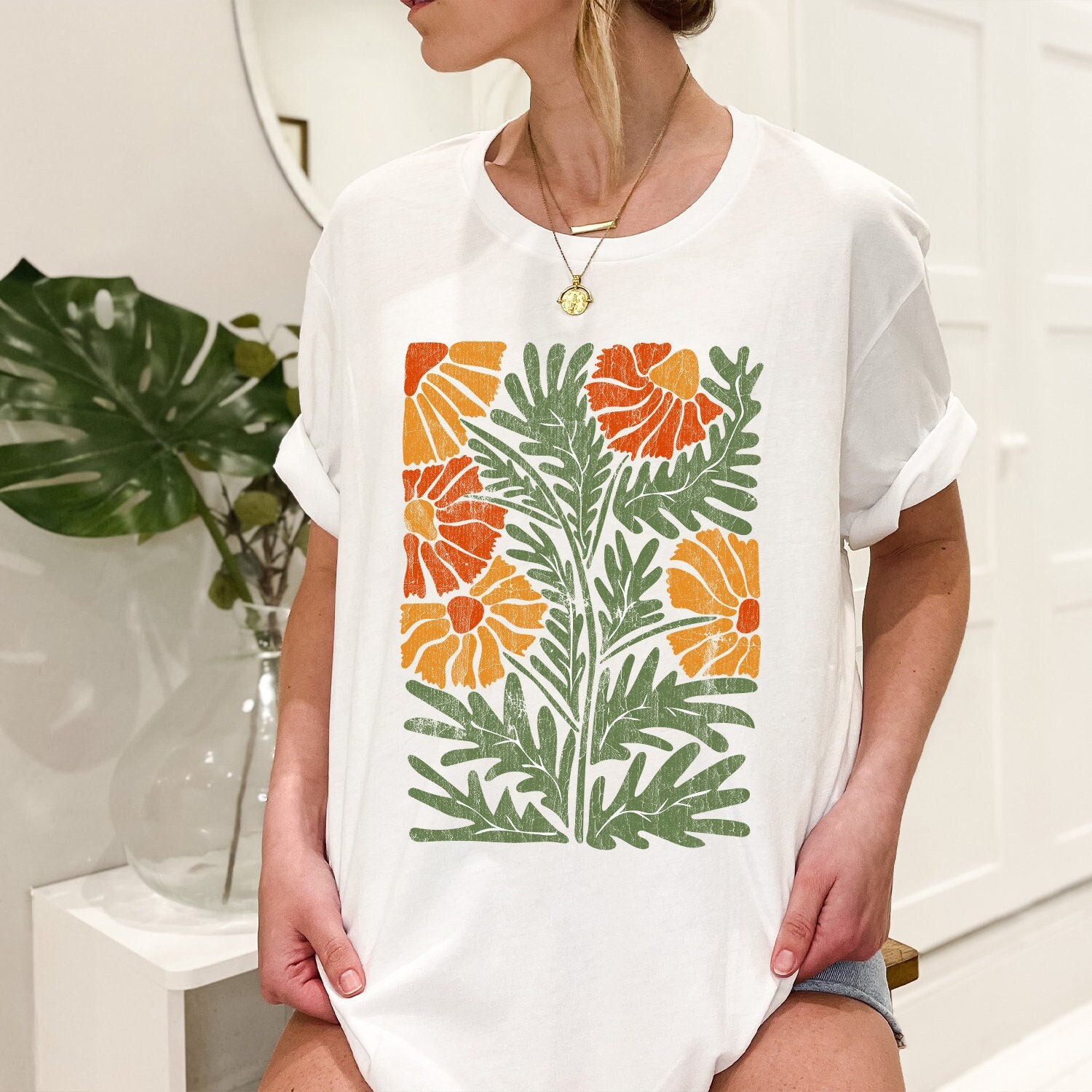 Botany Oversized TShirt Mandrake Herbal Tee Boho Witchy 