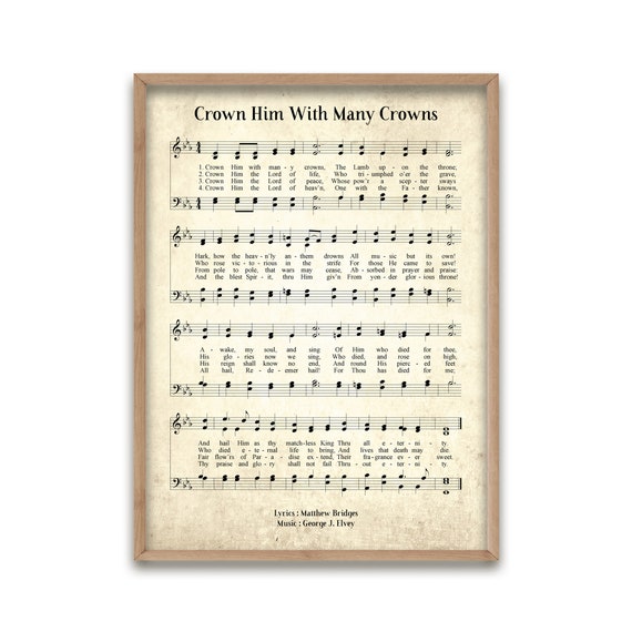 Crown Him With Many Crowns Vintage Hymn Wall Art Print Etsy Have is his, for all eternity crown him, crown him king of glory crown him, crown him lord of all it's not my blood but his that stands in my defense and oh what love is this that won the victory he. etsy