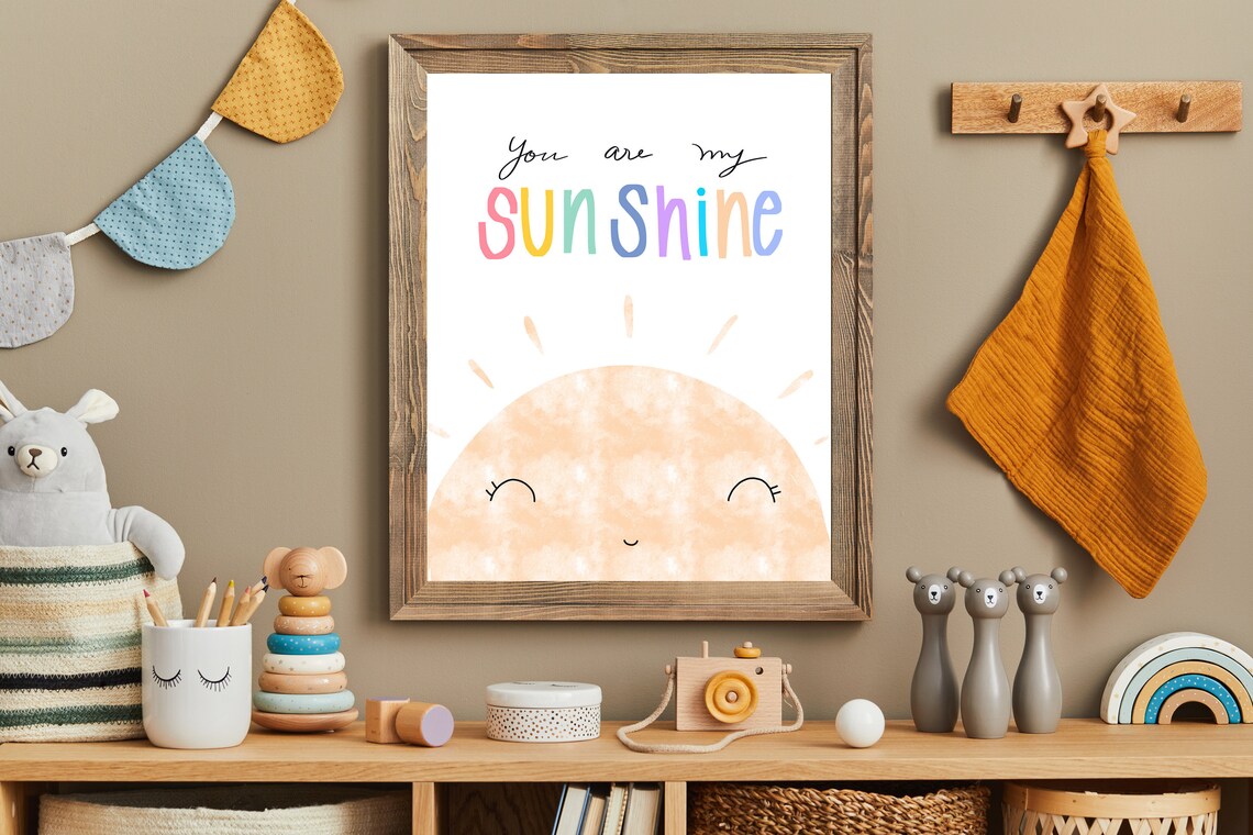 You Are My Sunshine Nursery Wall Art Print Poster Home Decor Etsy