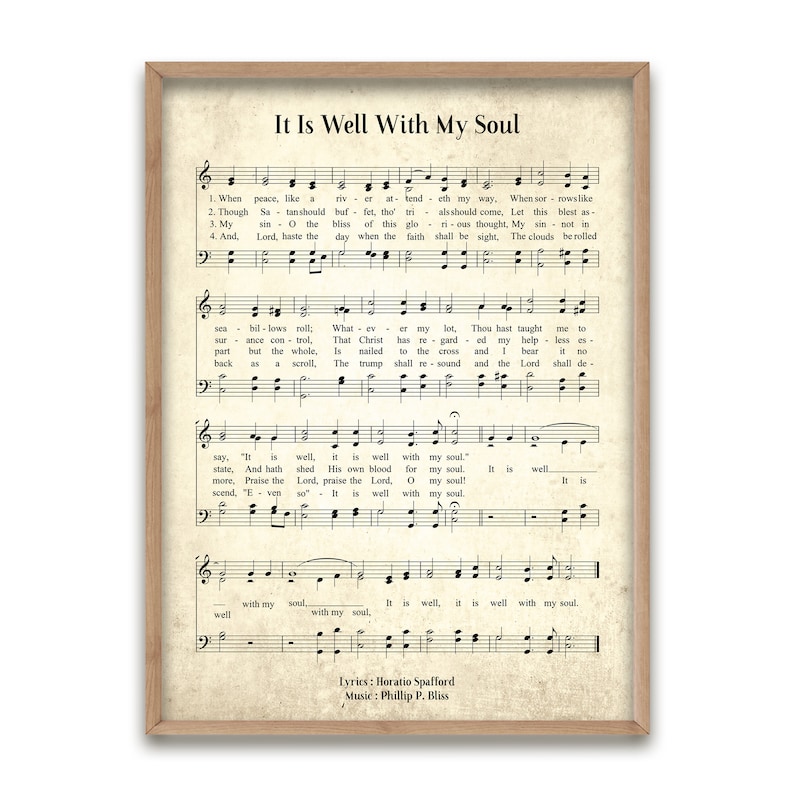 It Is Well With My Soul Vintage Hymn Wall Art Print Biblical Etsy