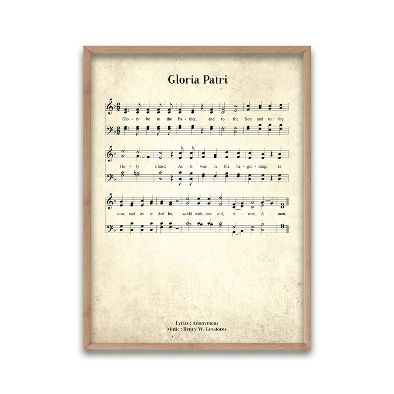 Gloria Patri Vintage Hymn Wall Art Print Biblical Sheet Music | Etsy