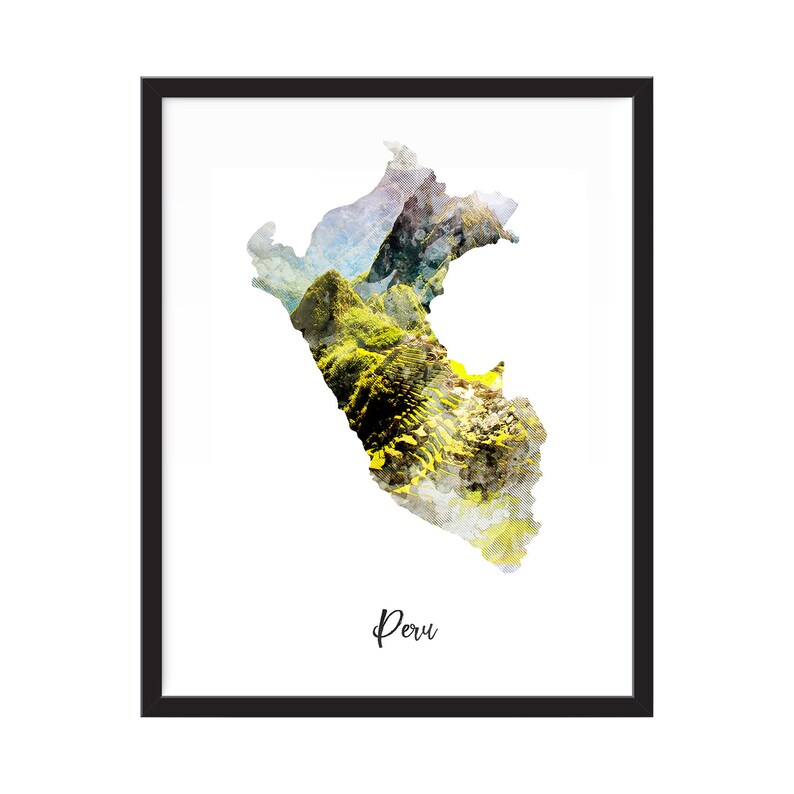 Peru Map Peru Poster Map Of Peru Peru Print Peru Peru Art Peru Wall Art Home