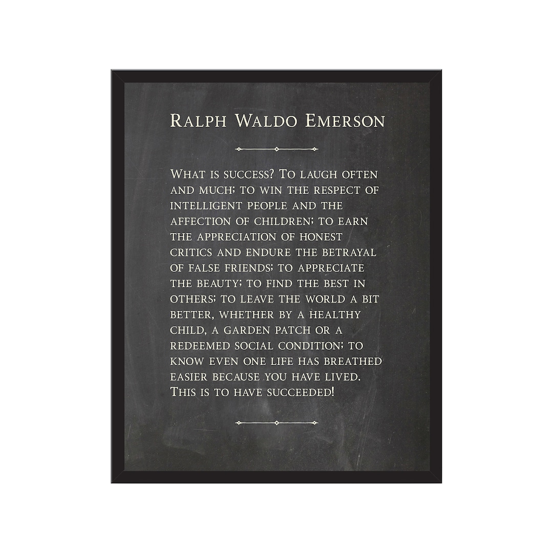 Ralph Waldo Emerson What is Success Vintage Quote Print Wall - Etsy UK