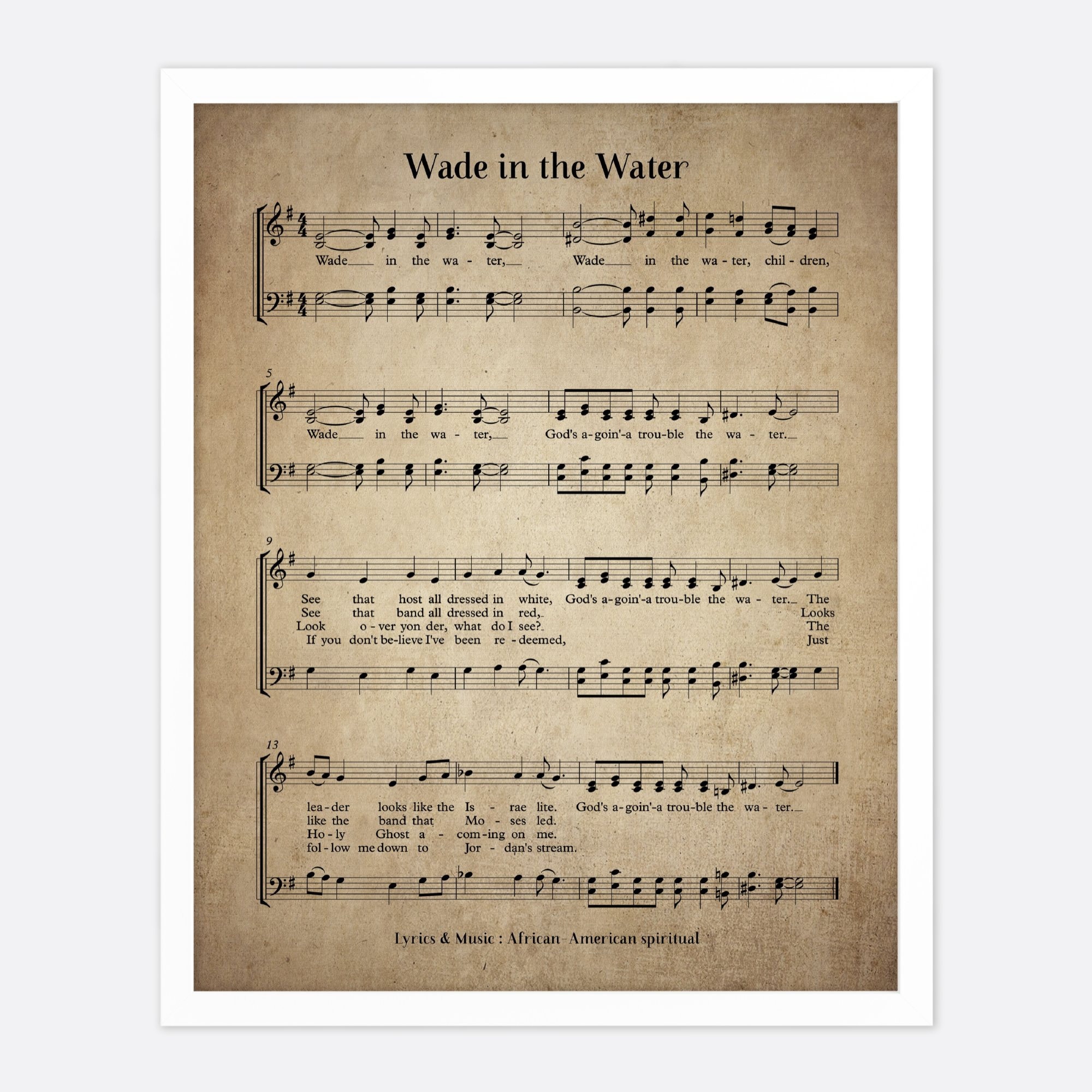Wade In The Water Vintage Hymn Wall Art Print Biblical Sheet Etsy Wade In The Water Vintage Hymn Wall Art Print Biblical Sheet Etsy