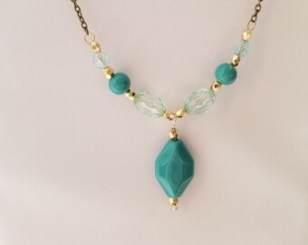 Handmade Antique Bronze Tral and Gold Beaded Necklace
