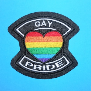 Gay Pride LGBTQ+ patch Sew, Iron on, Hook or Hook & Loop  Embroidered Patch