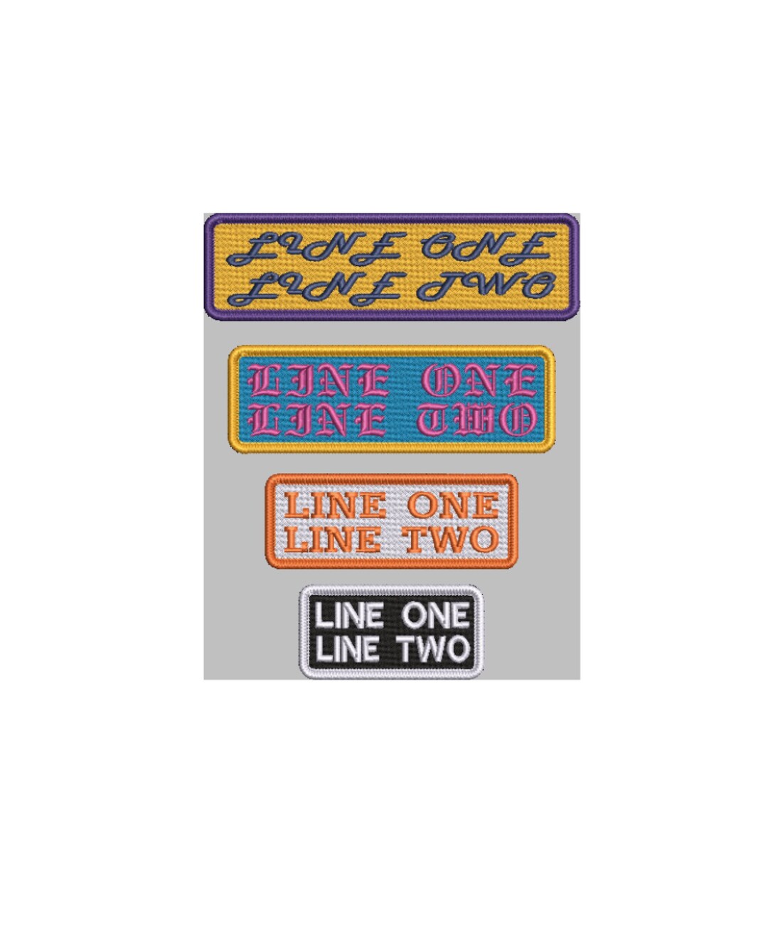 Sew, Iron On, Hook or Hook & Loop Custom 2 Line Name / Phrase Tag With ...