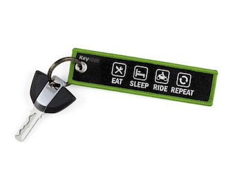 Eat Sleep Ride Repeat Key Tags by KeyTails Bmw S1000 rr Ducati Ktm gsxr cbr Ninja Yamaha Honda Kawasaki Suzuki Motorcycle Keyring Keychain