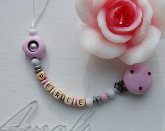 Personalized pacifier clip girl, Baby girl shower gift