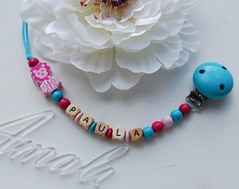 Personalized pacifier clip for girl