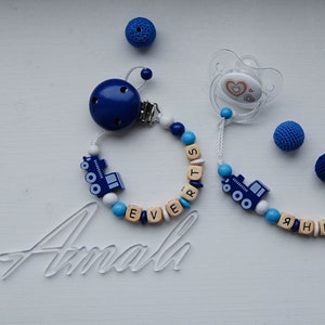 Personalized wooden pacifier clip boy image 4