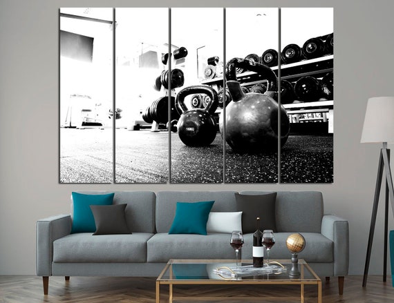 Gym Wall Art Dumbbells Wall Art Motivation Wall Art Workout Etsy