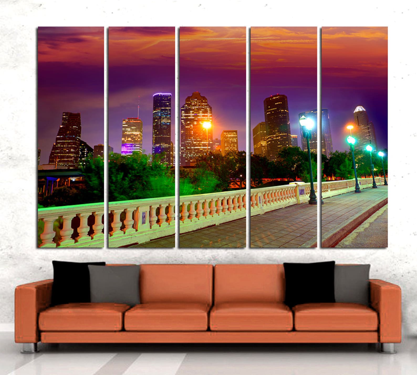 Houston Art Houston Wall Art Houston Skyline Houston print Etsy
