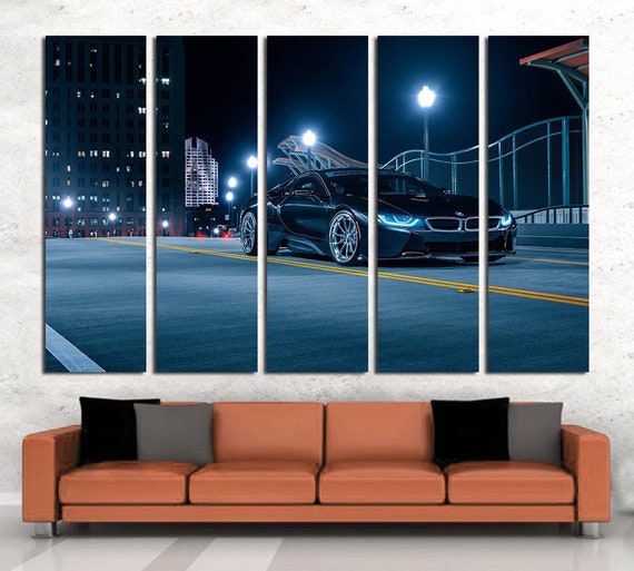 Bmw I8 Wall Art Bmw Canvas Art I8 Wall Decor Supercar Canvas Etsy