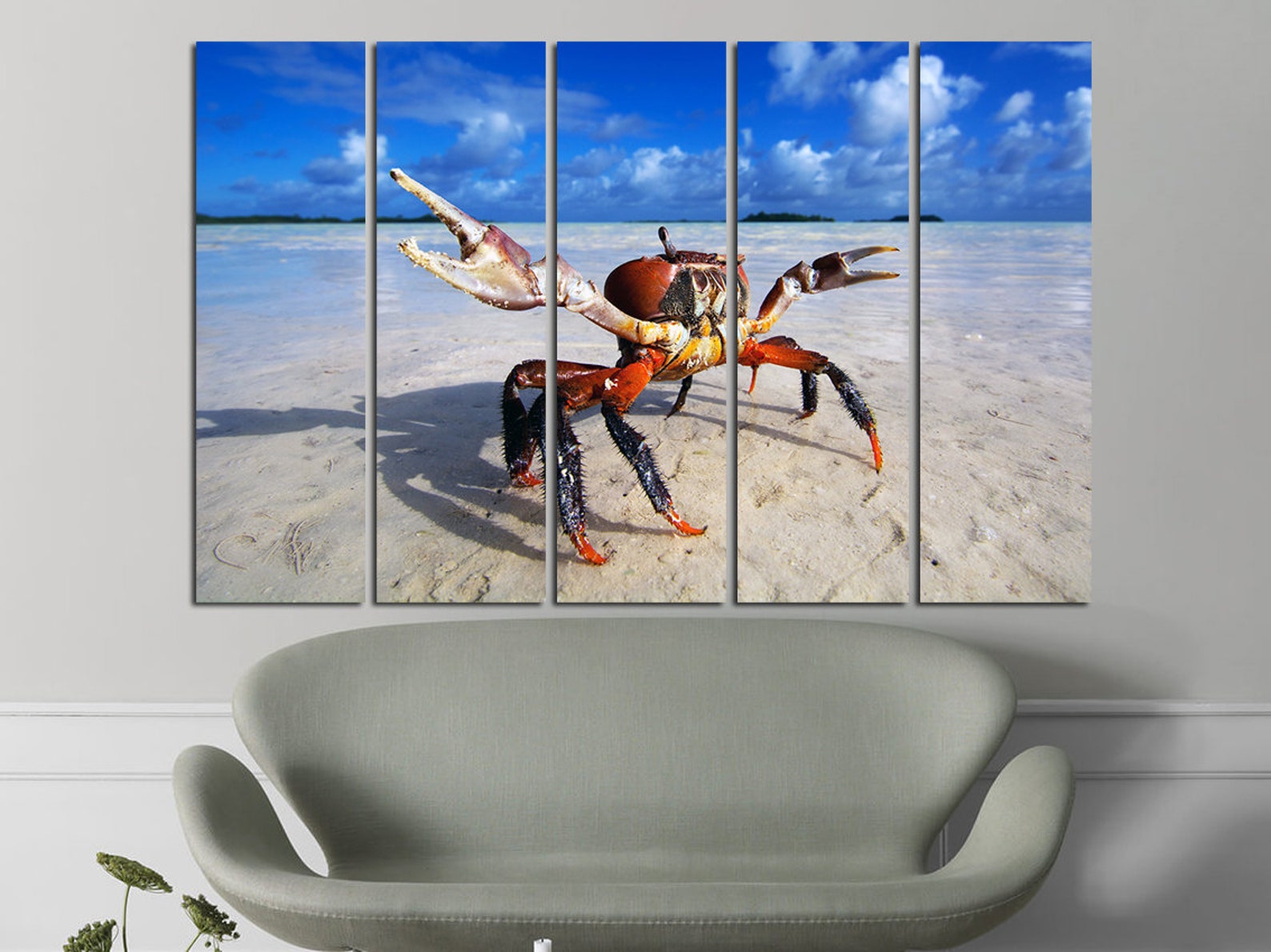 Crab Wall Art Ocean Wall Decor Crab Wall Decor Crab Canvas Etsy