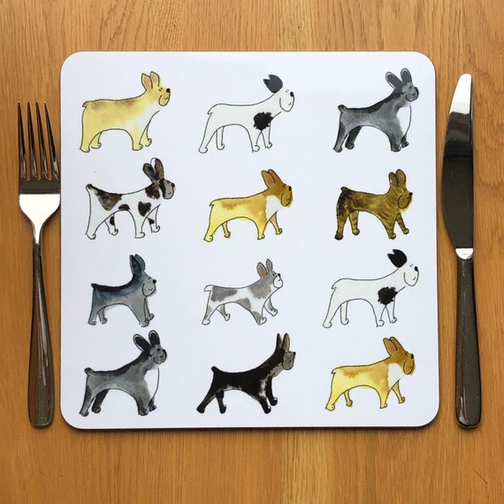 French Bulldog Dog Placemats Frenchie Placemats Gift For Etsy