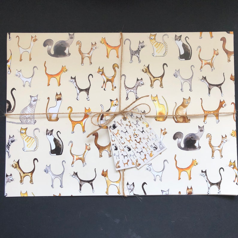 Cat Wrapping Paper Cat Gift Wrap Gift for Cat Lover Cat Etsy