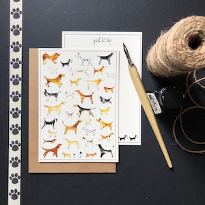 Dog notecards, dog cards, notecard pack, thank you cards, dog illustration, hand drawn in pen & ink by Illustration by Abi