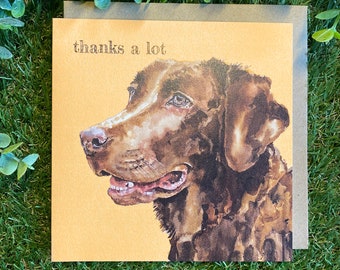 Thanks a Lot Colour Pop Dog greeting card, dog greeting card, dog birthday card, dog illustration