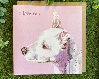 I Love You Colour Pop Dog greeting card, dog greeting card, dog birthday card, dog illustration