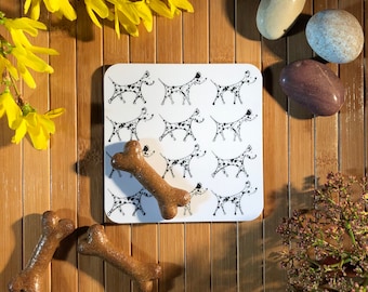 Dalmatian coasters/ dog coasters / coasters / dog gift / dog present / kitchen decor / kitchen gift / Dalmatian / illustration by abi