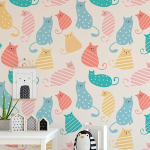 Safari Nursery Wallpaper, Jungle Nursery Wallpaper, Childrens Safari Nursery Wallpaper, Children's Removable Custom Nursery Wallpaper N#728