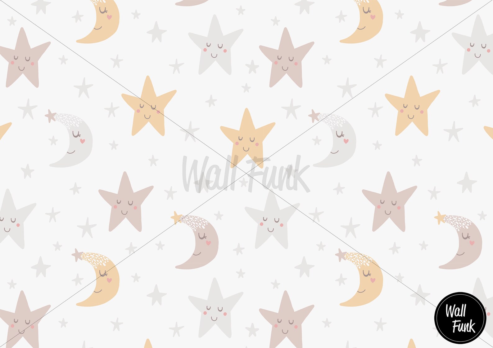 Cute Stars and Moon Nursery Wallpaper Removable Nursery - Etsy UK