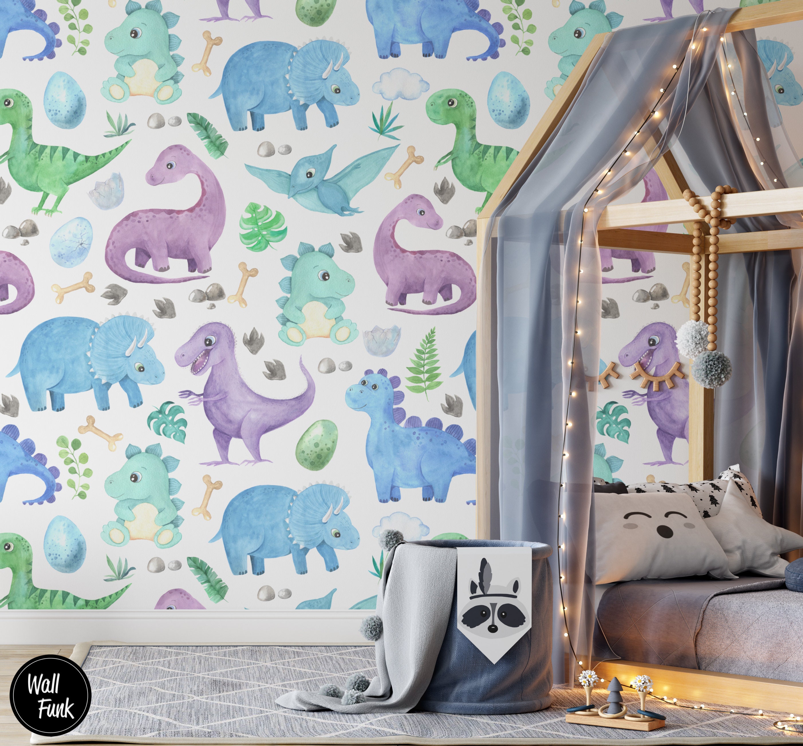 Dinosaur Wallpaper Removable Dinosaur Nursery Wallpaper | Etsy