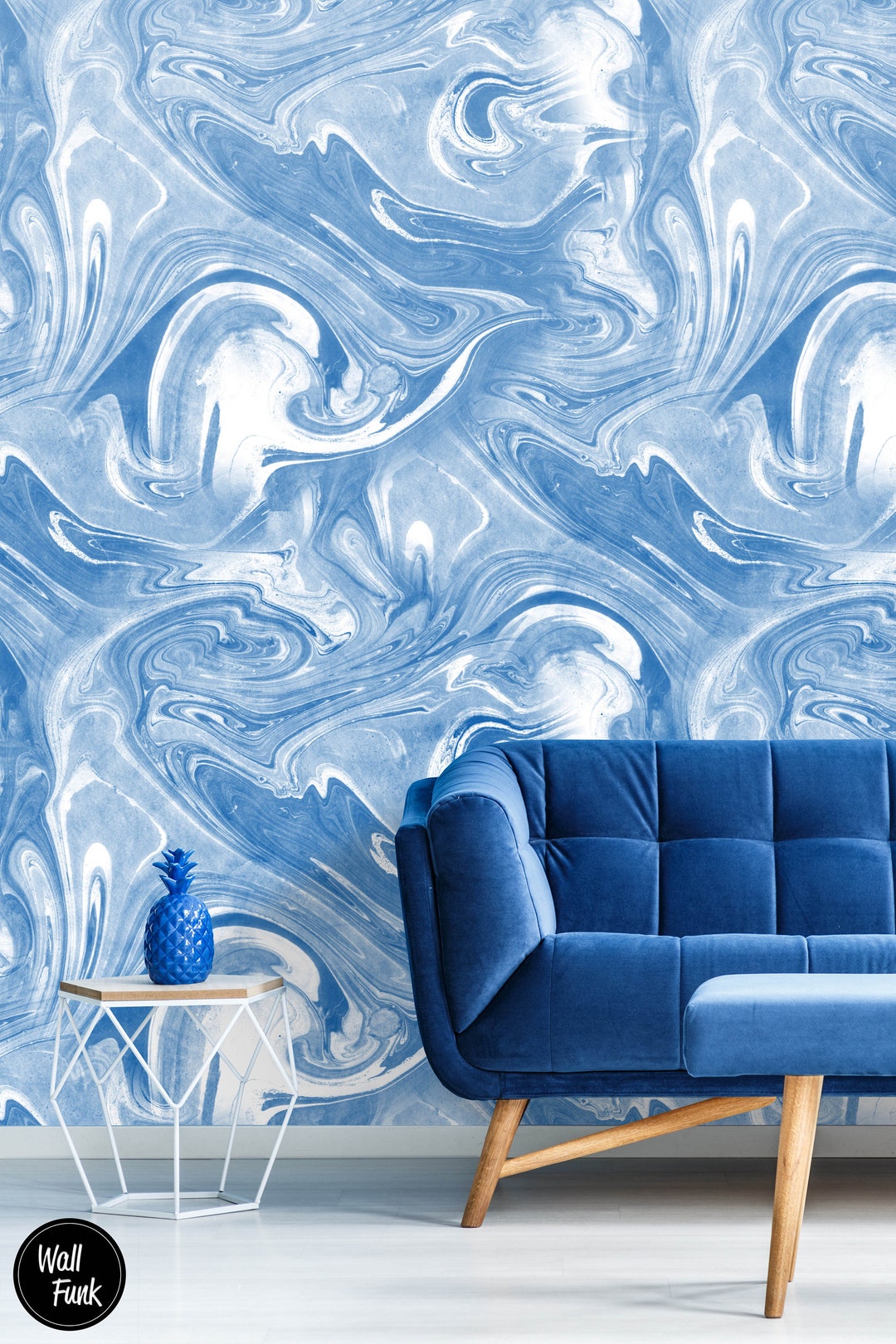 Removable Abstract Wallpaper Water Activated Temporary Stick Etsy