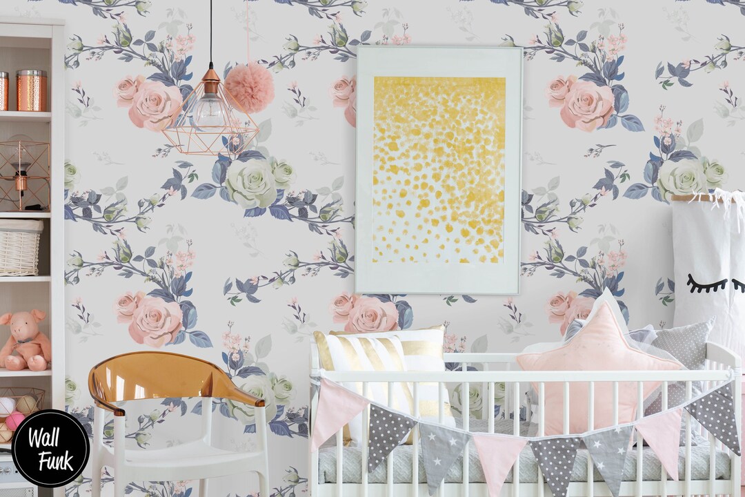 Floral Nursery Wallpaper, Nursery Wallpaper, Childrens Nursery ...