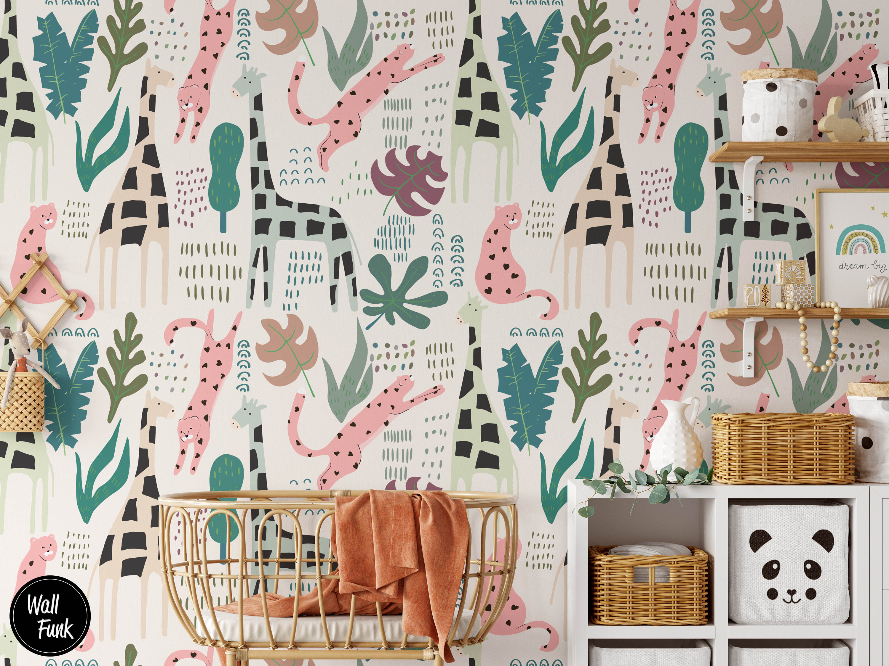 Safari Nursery Wallpaper Jungle Nursery Wallpaper Childrens Etsy